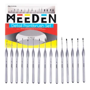 סט 15 מכחולים דקים - MEEDEN