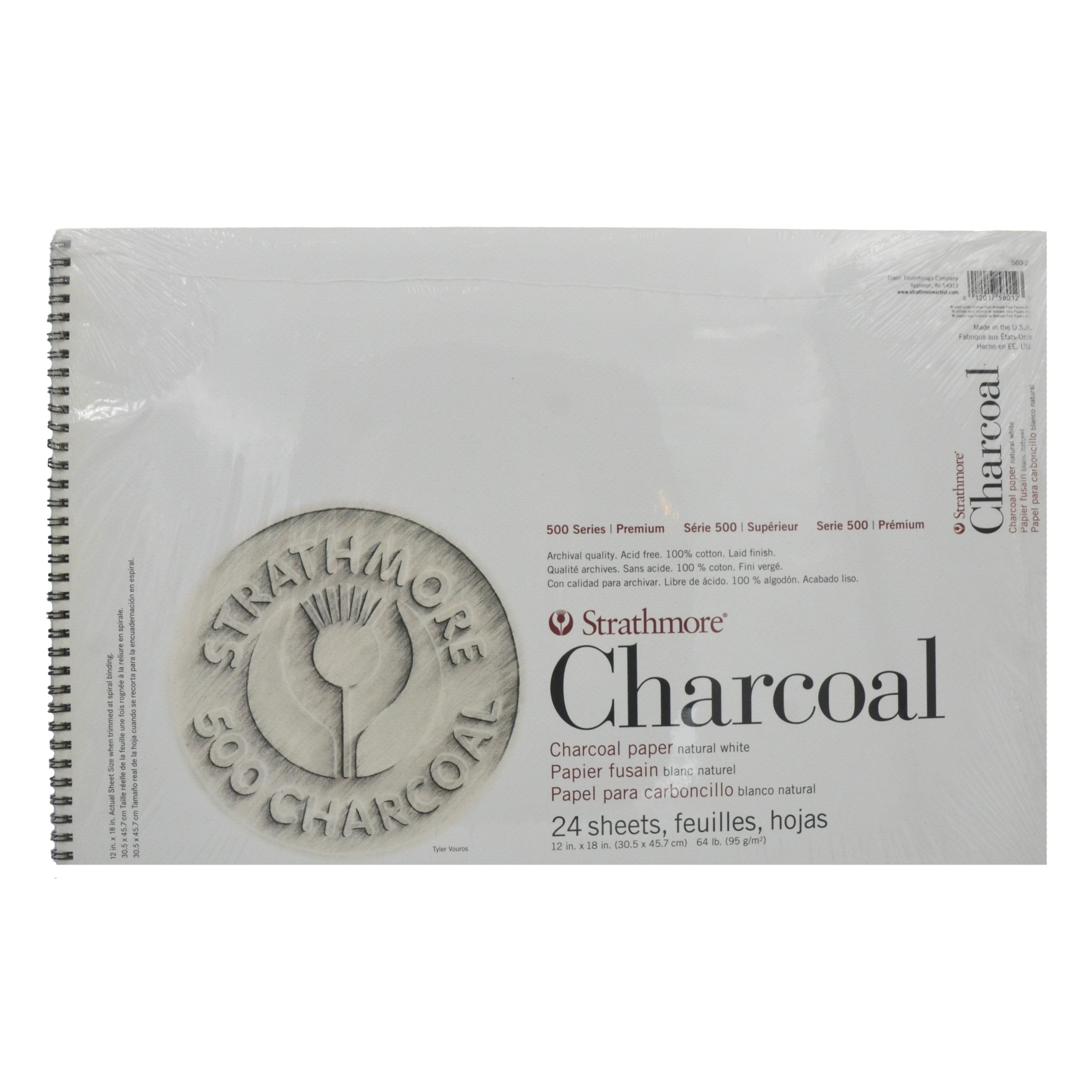 בלוק לרישום פחם - סדרה 500 -  Strathmore - Charcoal