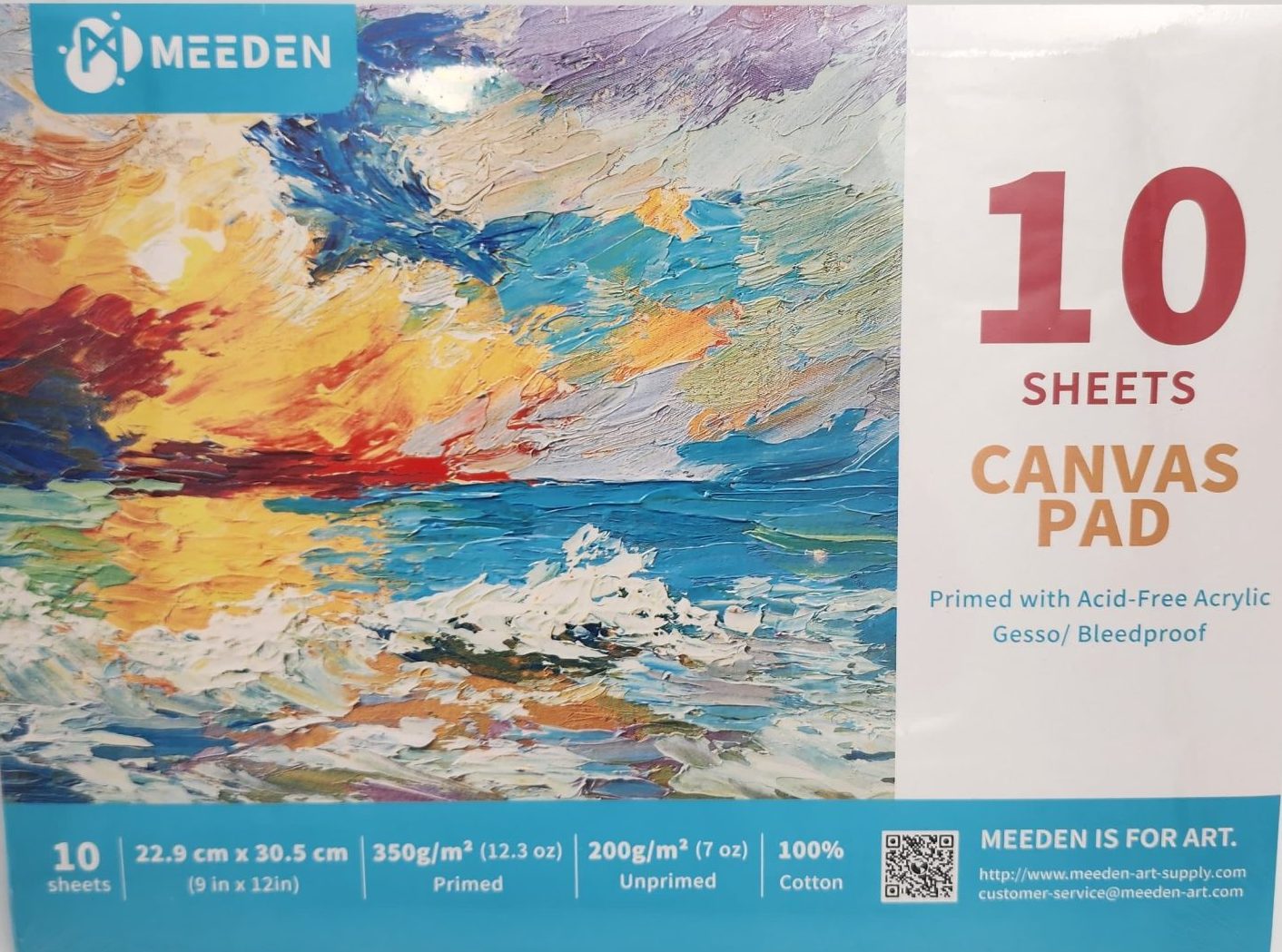 בלוק קנווס - 10 דפים - MEEDEN