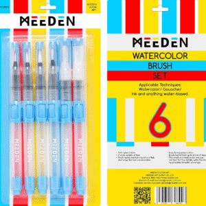סט 6 מכחולים לצבעי מים - ניתנים למילוי - MEEDEN