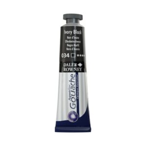 צבע גואש - 15 מ"ל - בשפופרת - Daler Rowney Aquafine - 034-ivory-black