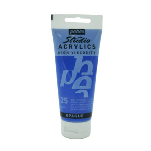 צבע אקריליק סטודיו - 100 מ"ל - Pebeo - opaque-light-ultramarine-blue-25