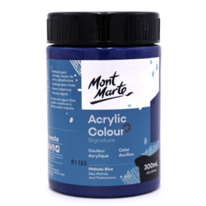 צבע אקריליק - 300 מ"ל - Mont Marte - phathalo-blue-20
