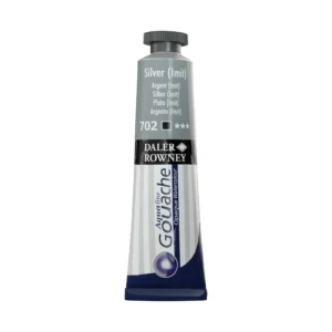 צבע גואש - 15 מ"ל - בשפופרת - Daler Rowney Aquafine - 702-silver-imit