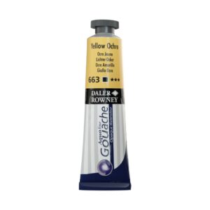 צבע גואש - 15 מ"ל - בשפופרת - Daler Rowney Aquafine - 663-yellow-ochre