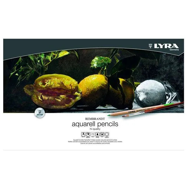 סט 72 עפרונות אקוורל בקופסת פח - Lyra Rembrandt – תמונה 4