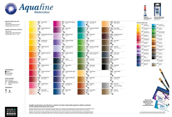 ⁦צבע מים בשפופרת - 8 מ"ל - Daler Rowney Aquafine⁩ – תמונה ⁦2⁩