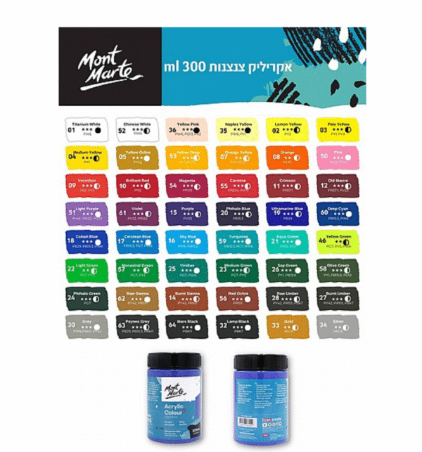 ⁦צבע אקריליק - 300 מ"ל - Mont Marte⁩ – תמונה ⁦2⁩