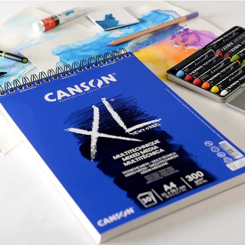 בלוק ציור מיקס מדיה מגורען - Canson - XL Mixed Media Textured