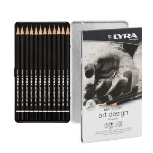 סט 12 עפרונות רישום בקופסת פח - Lyra