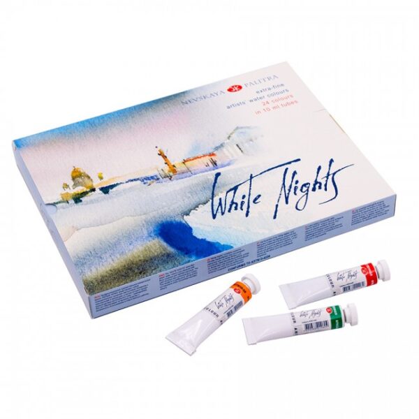 סט צבעי מים מקצועיים 24 שפופרות 10 מ"ל White Nights