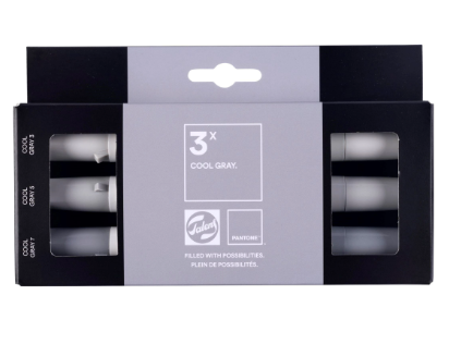 סט 3 טושי פנטון גווני אפור קר Pantone marker