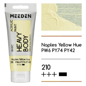 צבעי אקריליק בשפופרות - 100 מ"ל - MEEDEN - naples-yellow-hue-210