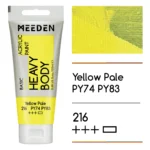 צבעי אקריליק בשפופרות - 100 מ"ל - MEEDEN - yellow-pale-216