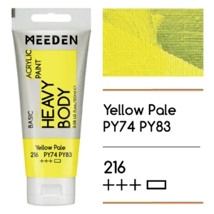 צבעי אקריליק בשפופרות - 100 מ"ל - MEEDEN - yellow-pale-216