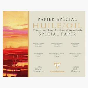 בלוק לצבעי שמן דמוי בד פשתן - Clairefontaine - 30-24-סמ