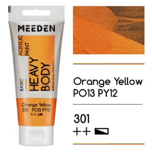 צבעי אקריליק בשפופרות - 100 מ"ל - MEEDEN - orange-yellow-301