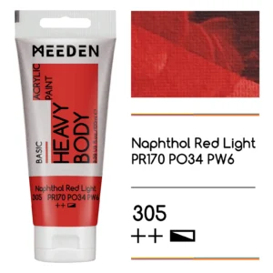 צבעי אקריליק בשפופרות - 100 מ"ל - MEEDEN - naphtol-red-light-305