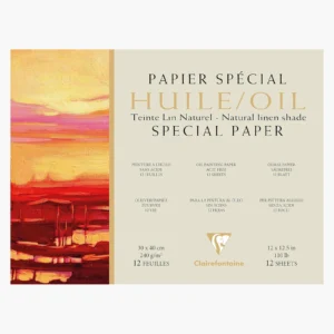 בלוק לצבעי שמן דמוי בד פשתן - Clairefontaine - 30-40-סמ