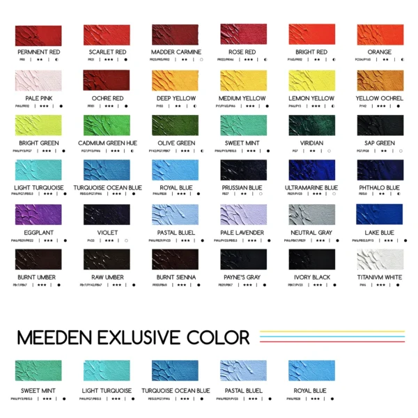 ⁦צבעי שמן בשפופרות 170 מ"ל - MEEDEN⁩ – תמונה ⁦4⁩