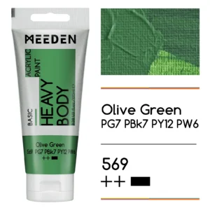 צבעי אקריליק בשפופרות - 100 מ"ל - MEEDEN - olive-green-569