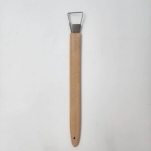 כלי ריקון וצד שני, ידית עץ וראש נירוסטה עם שיניים - אָטֶלְיֶה - 6