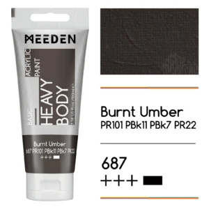 צבעי אקריליק בשפופרות - 100 מ"ל - MEEDEN - burnt-umber-687