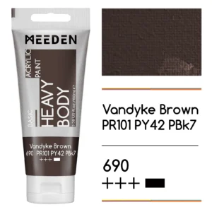 צבעי אקריליק בשפופרות - 100 מ"ל - MEEDEN - vandyke-brown-690
