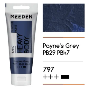 צבעי אקריליק בשפופרות - 100 מ"ל - MEEDEN - paynes-gray-797