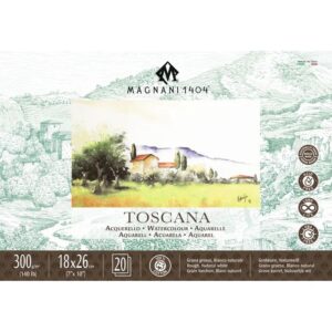 בלוק TOSCANA מגורען- מגוון מידות - Magnani - 18-26-300-גרם-20-דפים