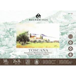 בלוק TOSCANA מגורען- מגוון מידות - Magnani - 26-36-300-גרם-10-דפים