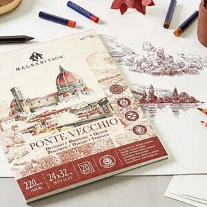 בלוק ציור ורישום PONTE VECCHIO DRAWING - 220 גרם - 24/32 ס"מ - Magnani