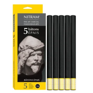 סט 5 מקלות פחם עגול 12 מ"מ - NITRAM
