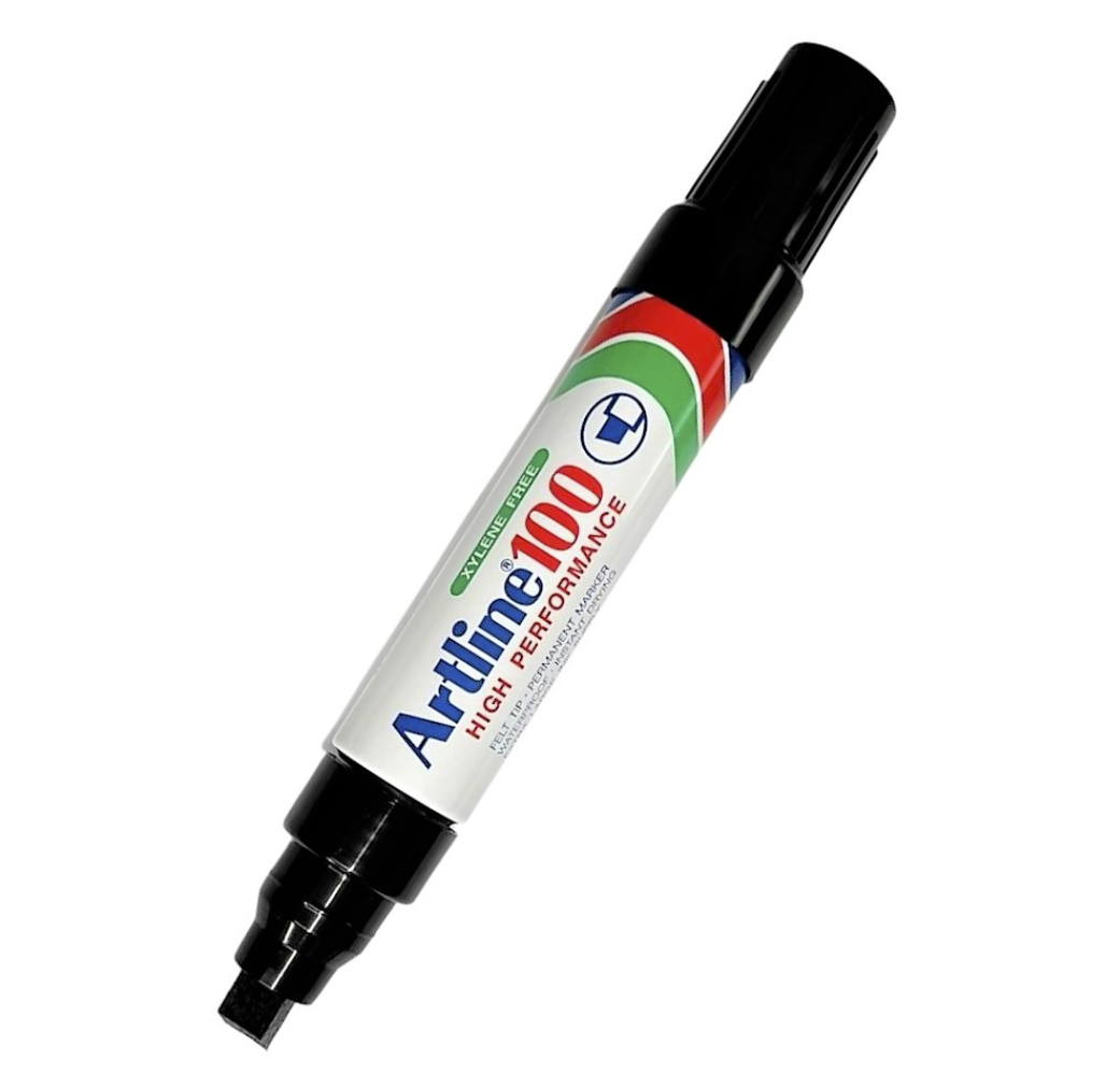 טוש ארטליין 100 שחור - ראש שטוח - Artline