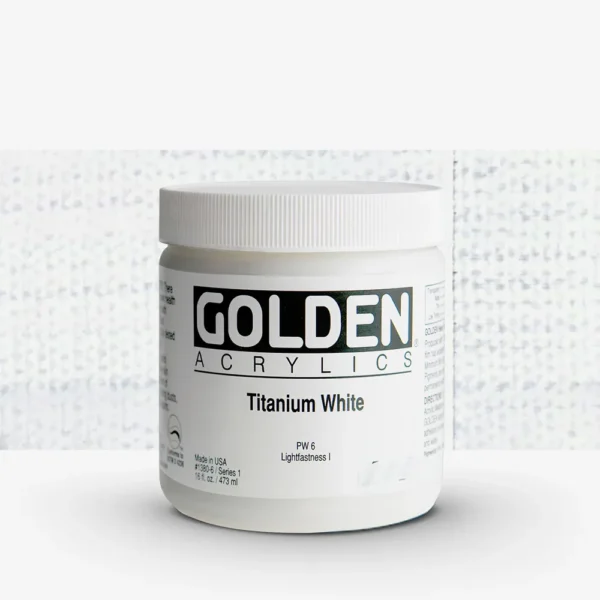 צבע אקריליק -  Heavy Body ארטיסט  - 473 מ"ל - Titanium White-  Golden