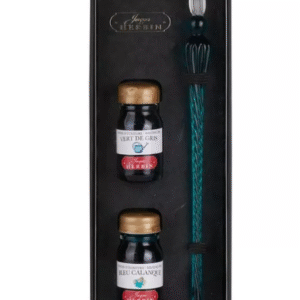 עט נובע מזכוכית - מגוון צבעים ושני מיכלי דיו - 10 מ"ל - Herbin - זכוכית-ירוקה