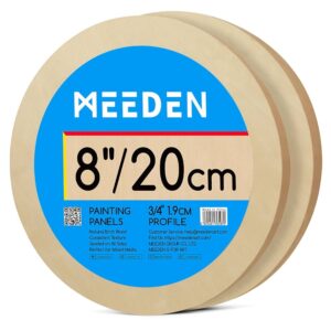 פאנל עץ עגול עם מסגרת קוטר 20 - MEEDEN