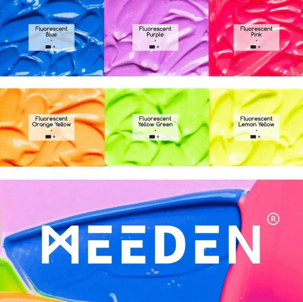 ⁦סט 6 צבעי אקריליק בגווני פלורסנט - MEEDEN⁩ – תמונה ⁦2⁩