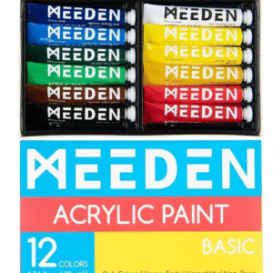 סט 12 צבעי אקריליק בגווני בסיס - MEEDEN