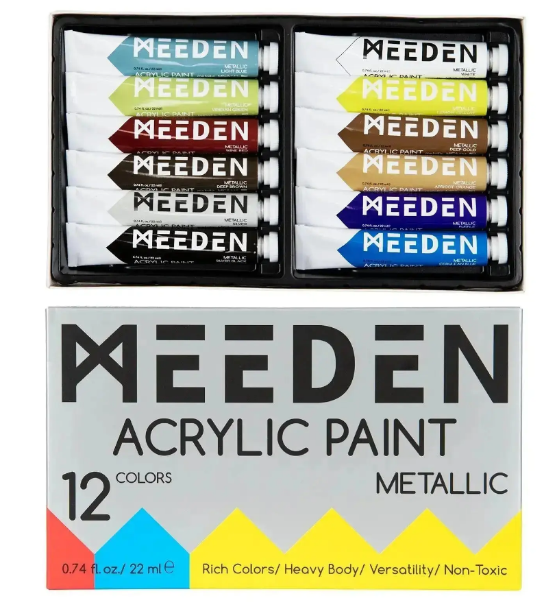 סט צבעי אקריליק מטאלים - MEEDEN