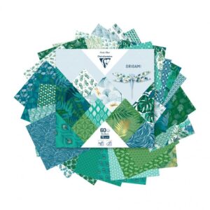60 דפי אוריגמי 15/15 ס"מ איורי צמחייה - Clairefontaine