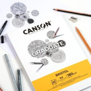 בלוק נייר בריסטול 180 גרם - Canson GRADUATE BRISTOL A3