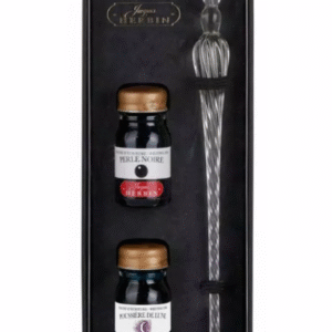 עט נובע מזכוכית - מגוון צבעים ושני מיכלי דיו - 10 מ"ל - Herbin - זכוכית-שקופה