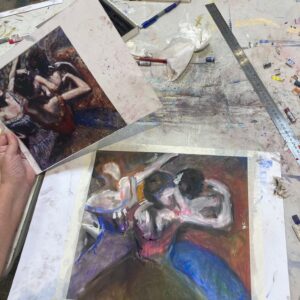 פסטל בעקבות דגה