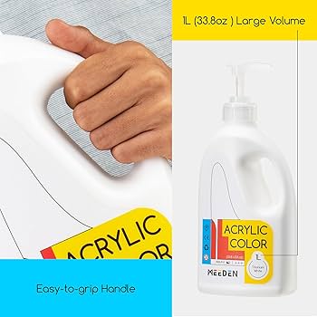 צבע אקריליק ליטר - MEEDEN Titanium White – תמונה 2