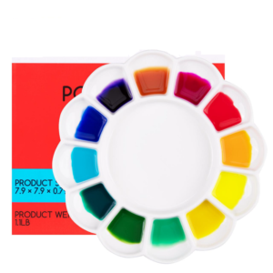 פלטת פורצלן עם 12 שקעי צבע ואזור ערבוב - MEEDEN