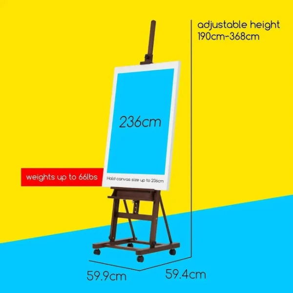 כן ציור 4 רגליים עם גלגלים מהגוני - MEEEDEN – תמונה 3