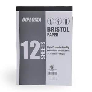 בלוק ציור בריסטול 180 גרם - 34.5 /49.5 - Diploma