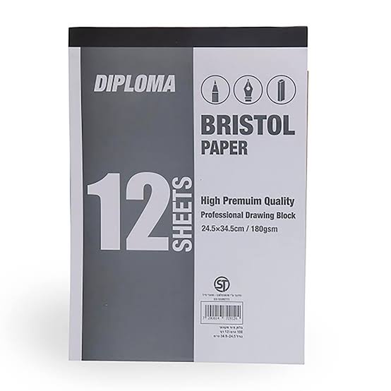 בלוק ציור בריסטול 180 גרם - 34.5 /49.5 - Diploma