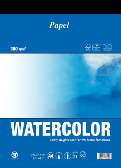 בלוק PAPEL כחול לצבעי מים - 300 גר